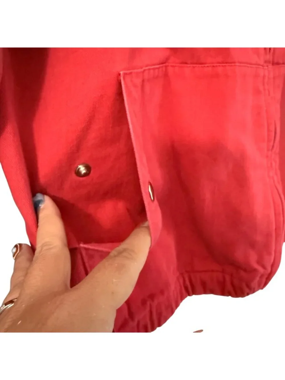 VTG Polo Ralph Lauren Red RL-92 USA Full Zip Collared Cotton Jacket Mens Small